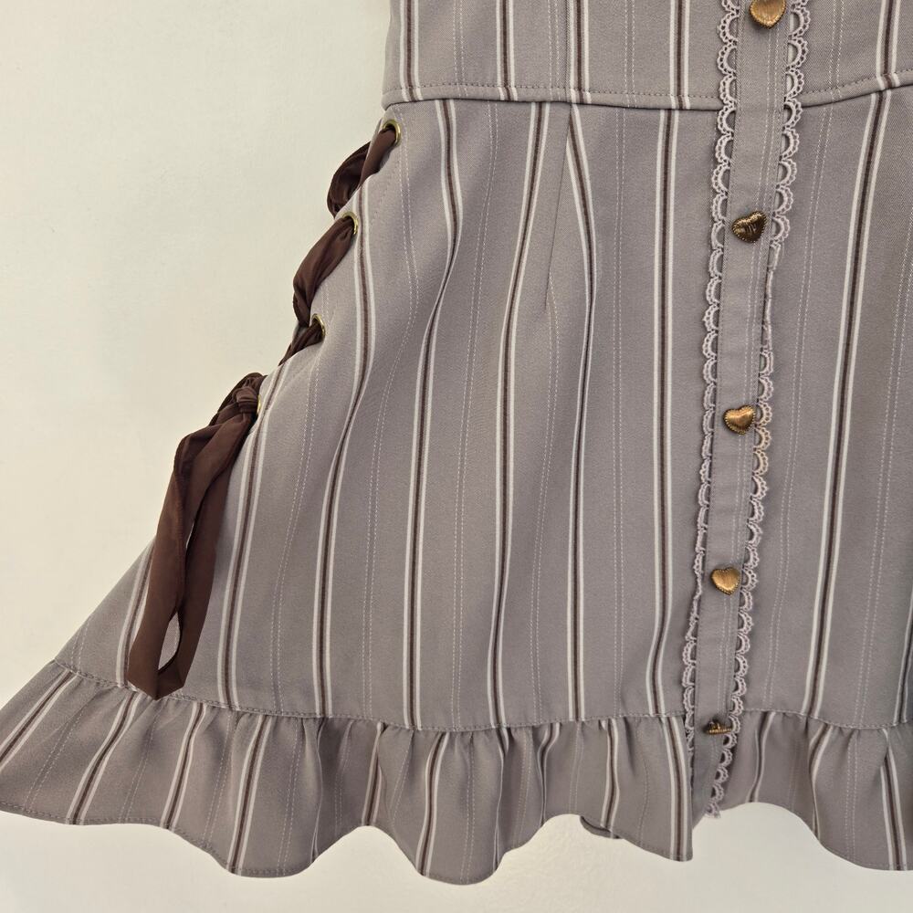Liz Lisa Coquette Lolita Lace Up Skirt Flirty Feminine Hearts Kawaii Women Small - Picture 3 of 13